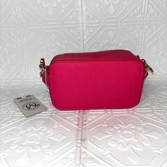 NWT Valentino Orlandi‎ Fuchsia Pink Blush Crossbody Camera-Style Handbag Purse - Picture 5 of 6